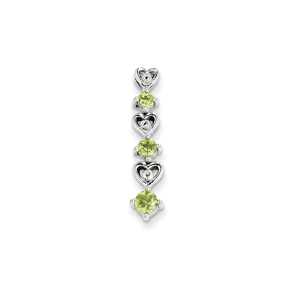Sterling Silver Peridot Diamond Pendant