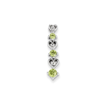 Sterling Silver Peridot Diamond Pendant