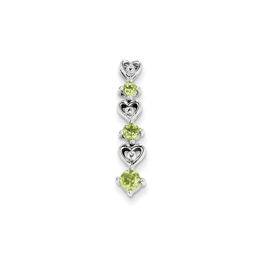 Sterling Silver Peridot Diamond Pendant