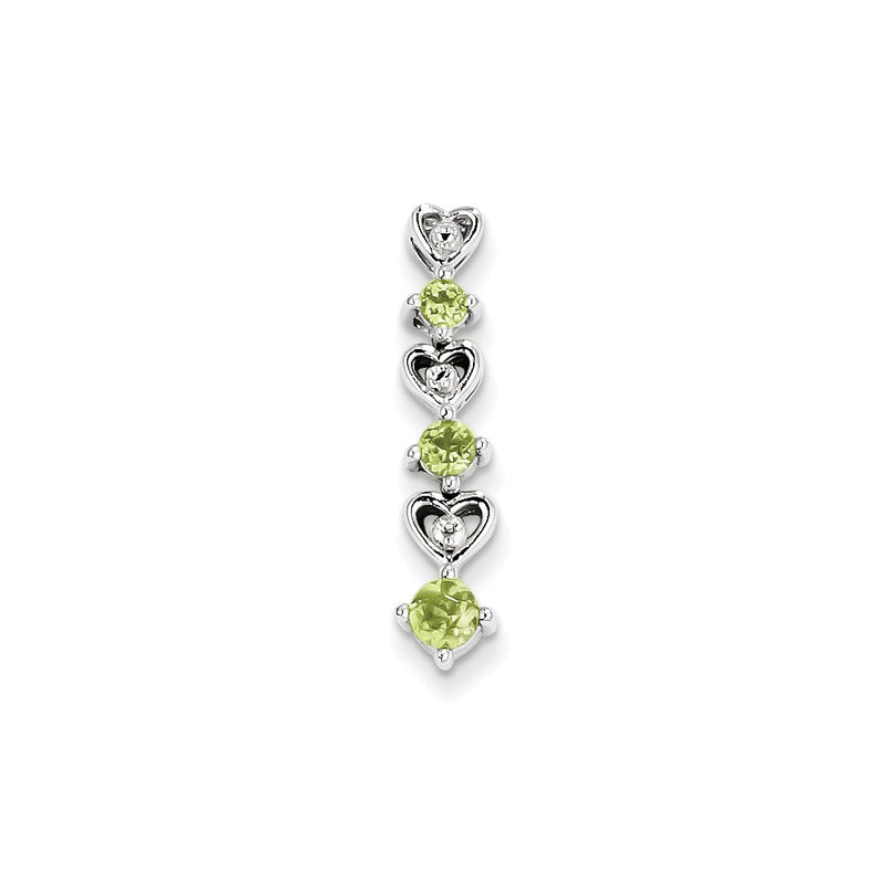 Sterling Silver Peridot Diamond Pendant