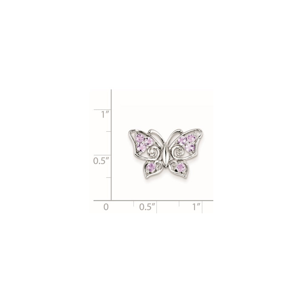 Sterling Silver Pink Quartz Diamond Pendant