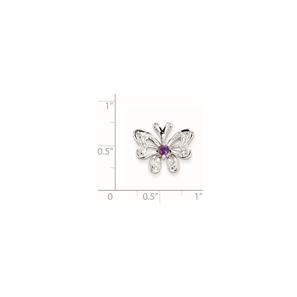 Sterling Silver Amethyst & Diamond Pendant