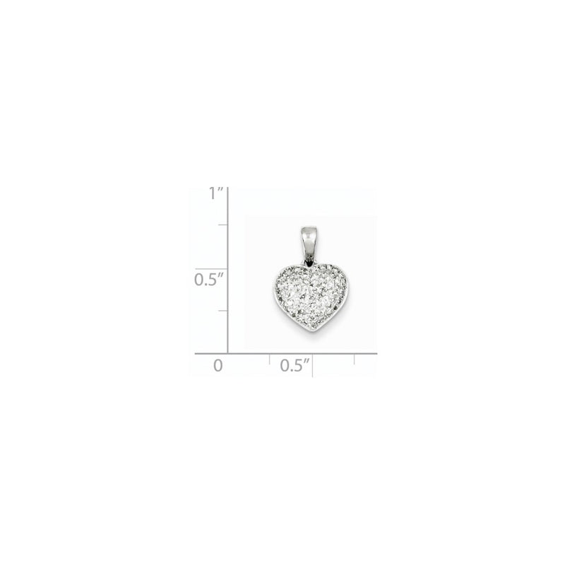 Sterling Silver Rhodium Plated Diamond Heart Pendant