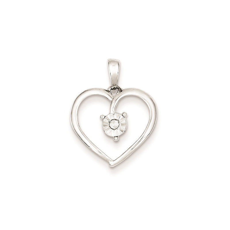 Sterling Silver Diamond Pendant Necklace