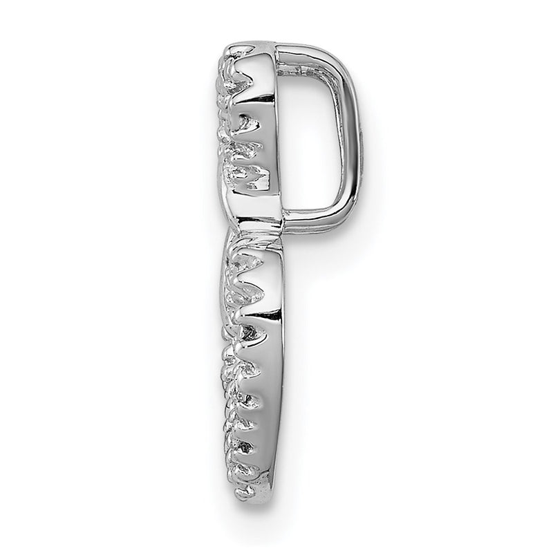 Sterling Silver Rhodium Plated Diamond Double Heart Pendant
