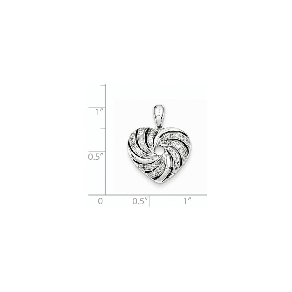 Sterling Silver & Diamond Heart Pendant