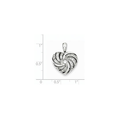 Sterling Silver & Diamond Heart Pendant