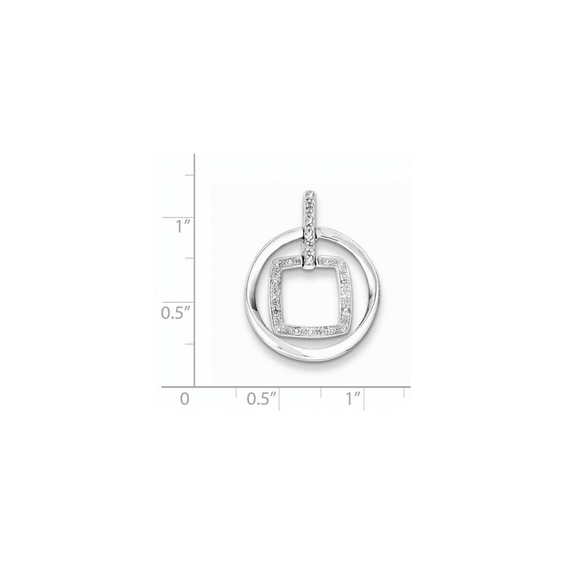 Sterling Silver Rhodium Plated Diamond Pendant