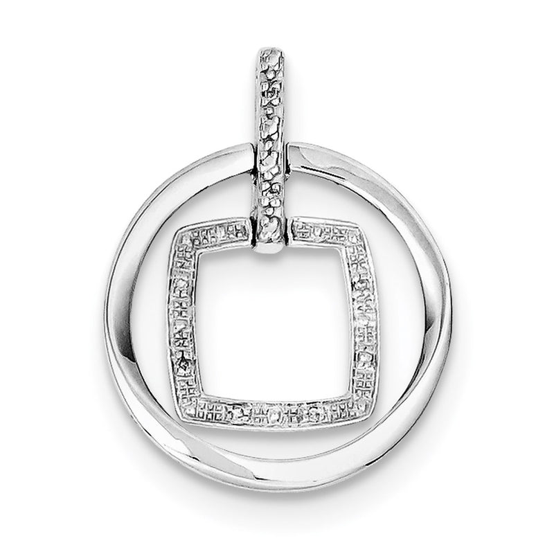 Sterling Silver Rhodium Plated Diamond Pendant