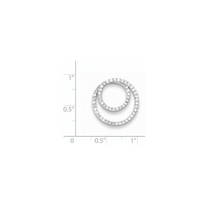 Sterling Silver & Diamond Double Circle Pendant Slide