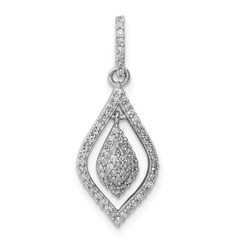 Sterling Silver Rhodium Diamond Fashion Pendant