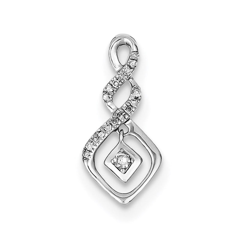 Sterling Silver Rhodium Plated Diamond Pendant