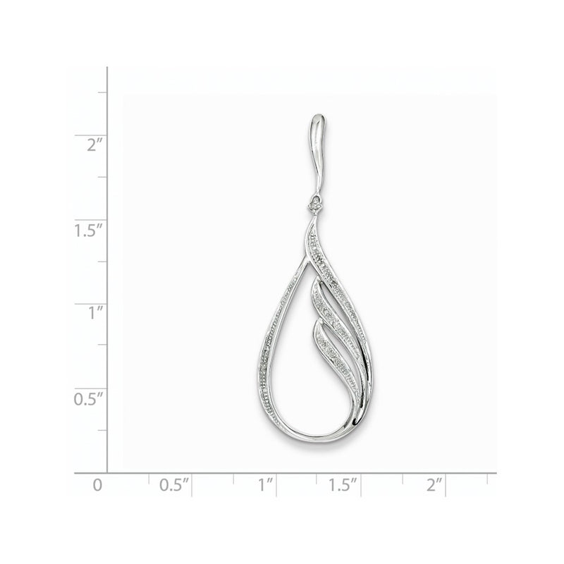 Sterling Silver Rhodium Plated Diamond Pendant