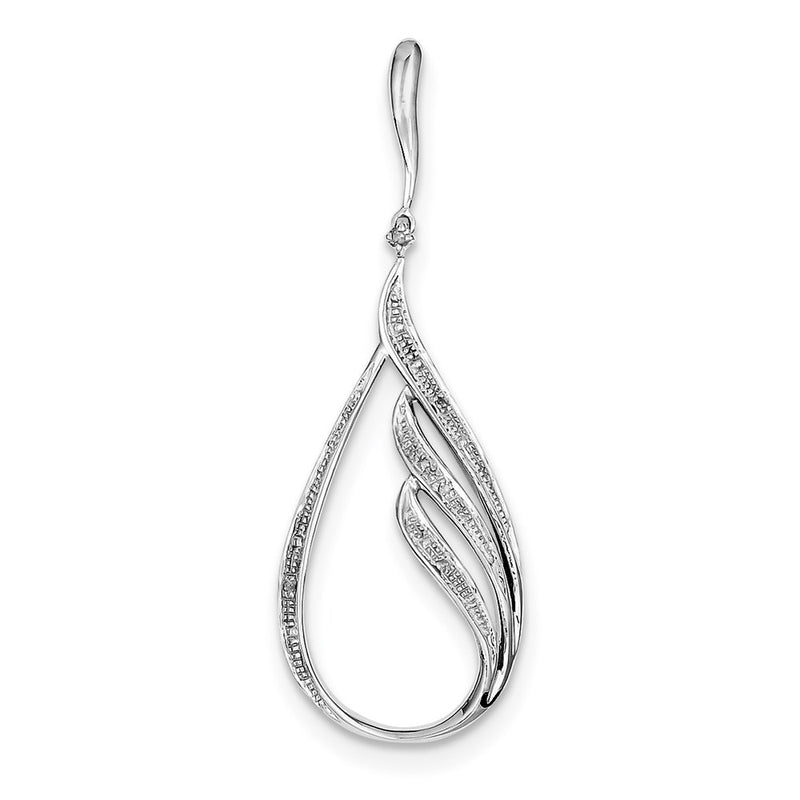 Sterling Silver Rhodium Plated Diamond Pendant