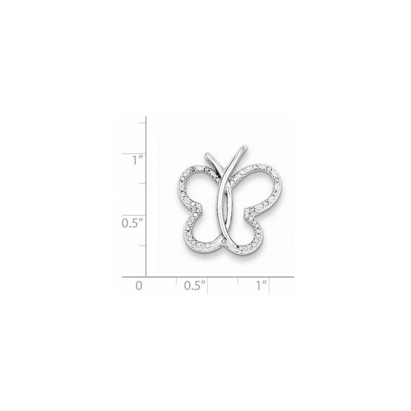 Sterling Silver 0.1ct Diamond Butterfly Pendant