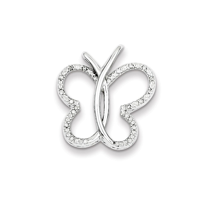 Sterling Silver 0.1ct Diamond Butterfly Pendant
