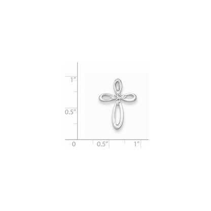 Sterling Silver & Diamond Cross Pendant Slide