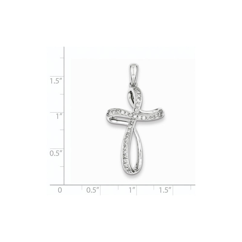 Sterling Silver & Diamond Cross Pendant