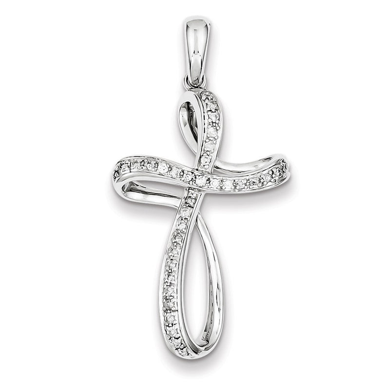 Sterling Silver & Diamond Cross Pendant