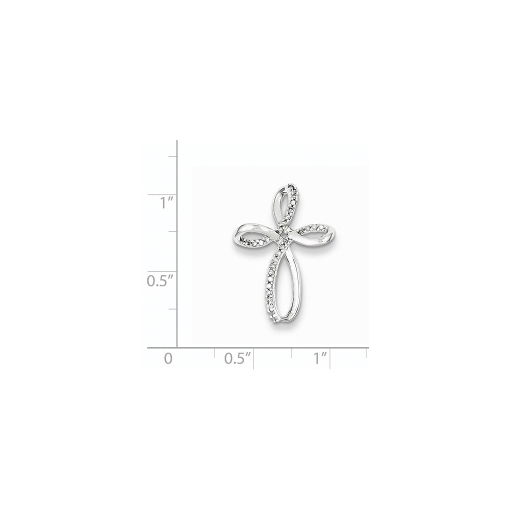 Sterling Silver Diamond Cross Pendant