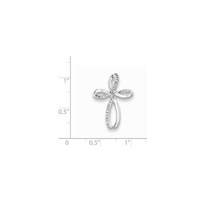 Sterling Silver Diamond Cross Pendant