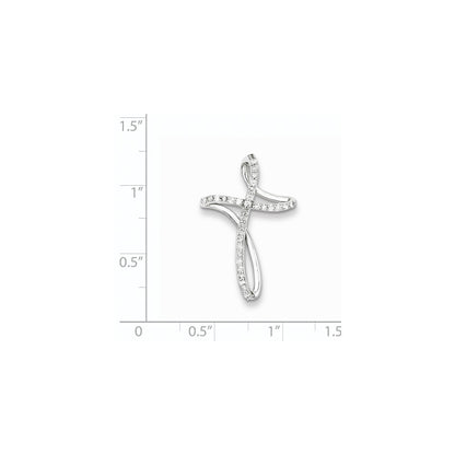 Sterling Silver & Diamond Cross Pendant Slide
