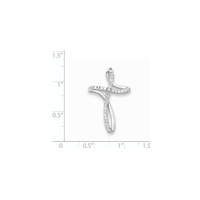 Sterling Silver & Diamond Cross Pendant Slide