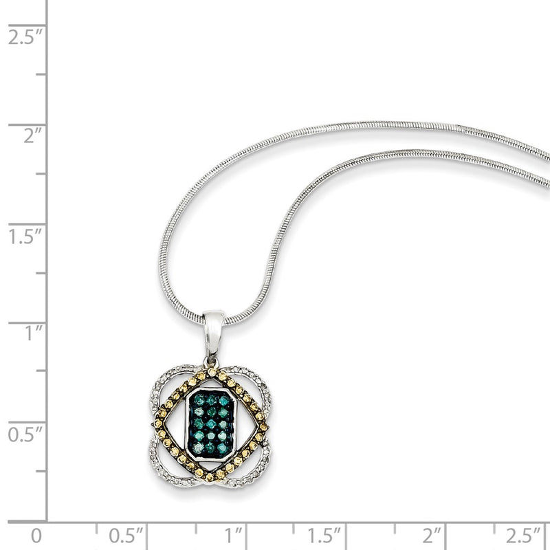 Sterling Silver Diamond Pendant Necklace