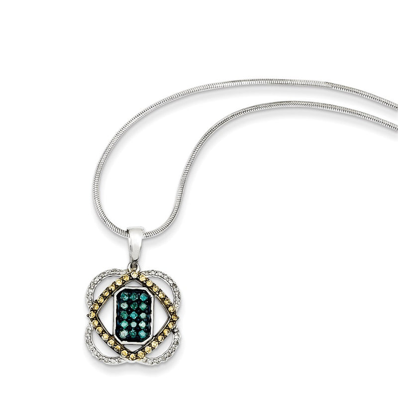 Sterling Silver Diamond Pendant Necklace