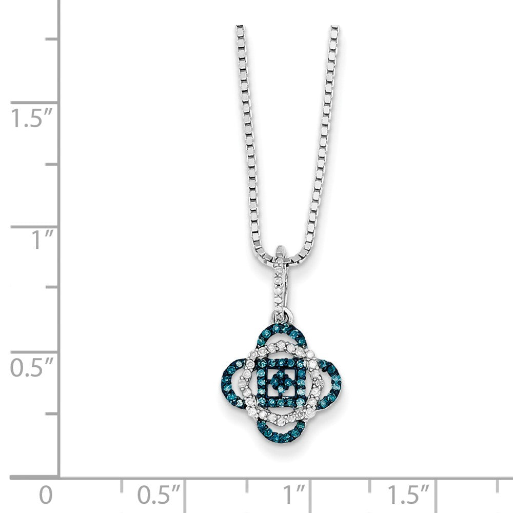 Sterling Silver Blue and White Diamond Pendant
