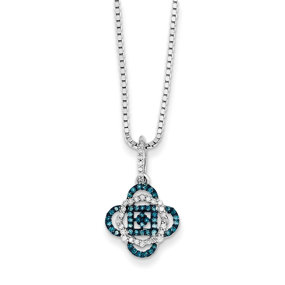 Sterling Silver Blue and White Diamond Pendant