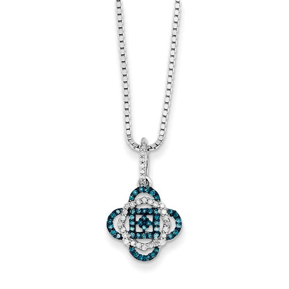Sterling Silver Blue and White Diamond Pendant