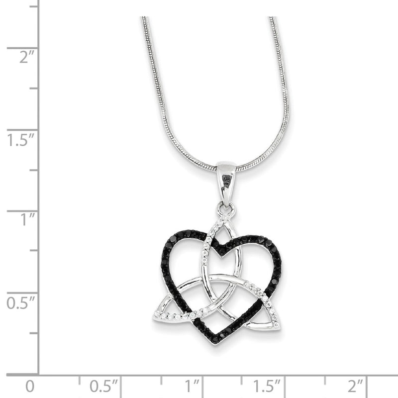 Sterling Silver Rhodium Plated Diamond Pendant