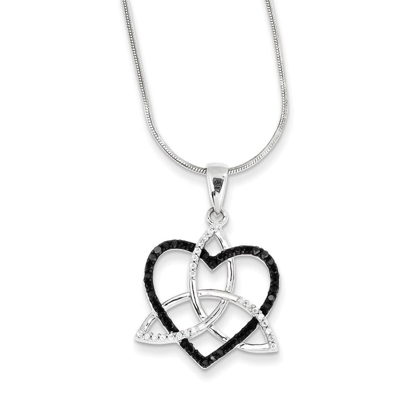 Sterling Silver Rhodium Plated Diamond Pendant