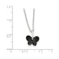 Sterling Silver Black and White Diamond Butterfly Pendant