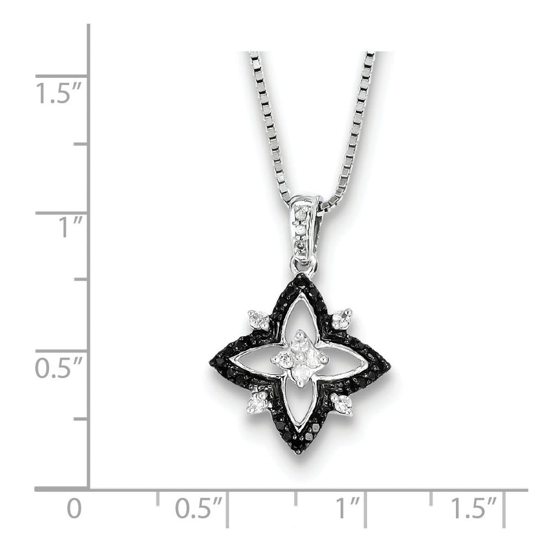 Sterling Silver Black & White Diamond Pendant