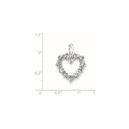 Sterling Silver Tanzanite & Diamond Pendant