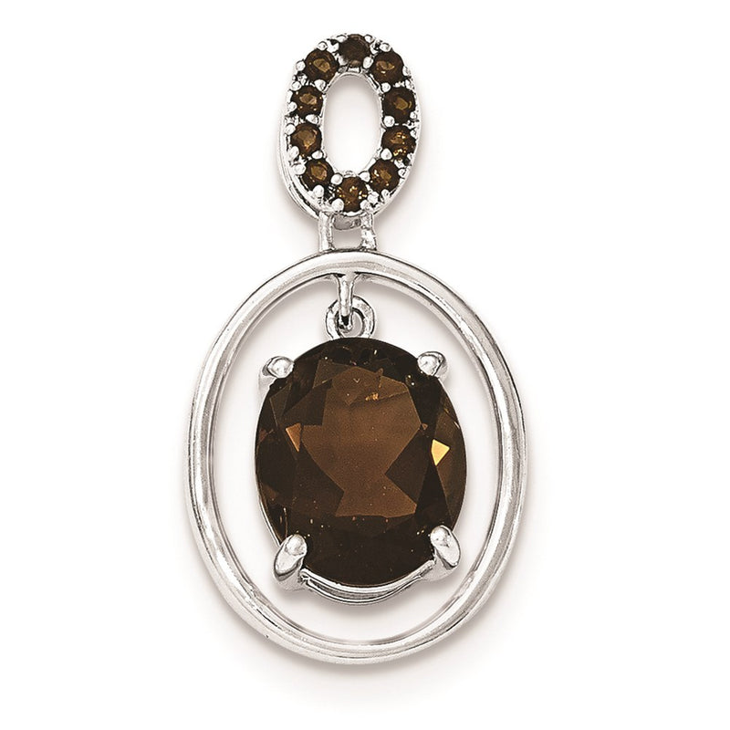Sterling Silver Smoky Quartz Dangle Pendant