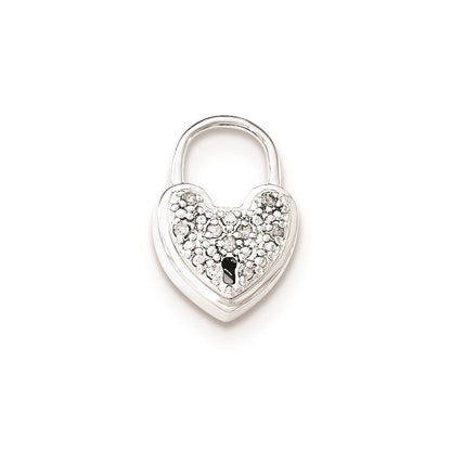 Sterling Silver & Diamond Heart Lock Pendant