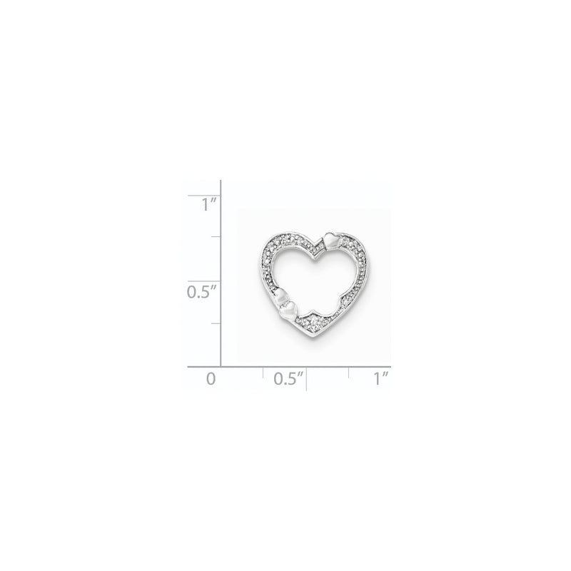Sterling Silver Diamond Hearts Pendant