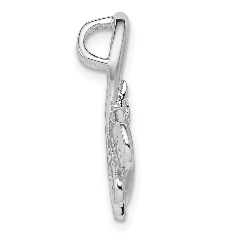 Sterling Silver Rhodium & Diamond Butterfly Heart Chain Slide