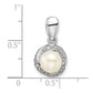 Sterling Silver Rhodium-plated w/Diamond & FWC Pearl Pendant