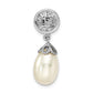 Sterling Silver Rhodium-plated w/Diamond and FWC Pearl Pendant