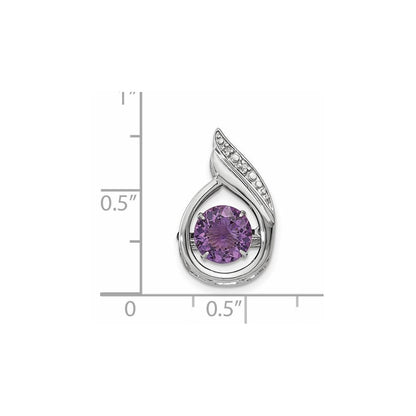 Sterling Silver Diamond & Vibrant Amethyst Pendant