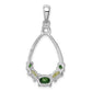 Sterling Silver Rhodium Plated Chrome Diopside and Peridot Pendant