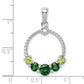Sterling Silver Rhodium-plated Chrome Diopside and Peridot Pendant