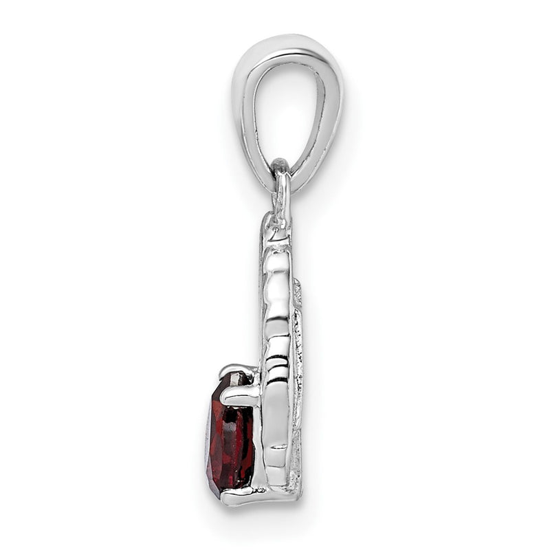 Sterling Silver Garnet Wing Pendant