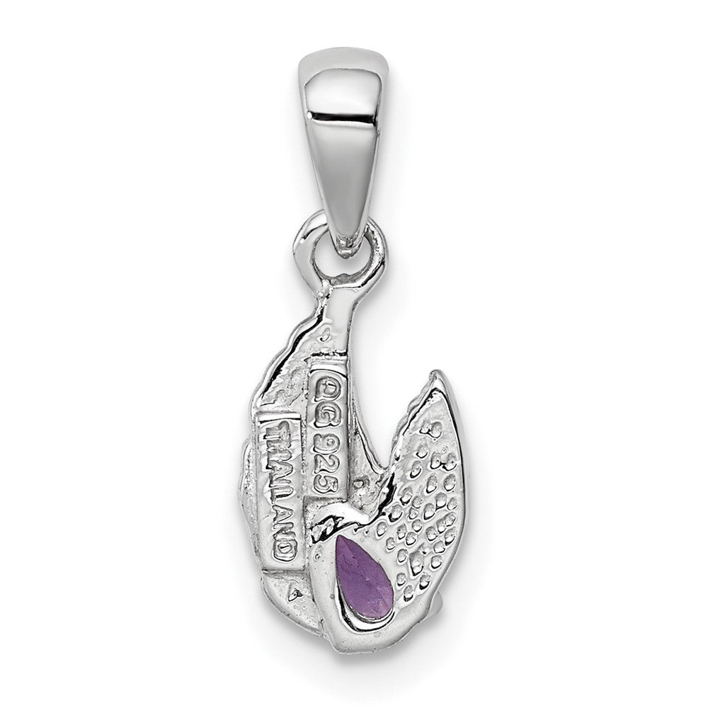 Sterling Silver Amethyst Wing Pendant