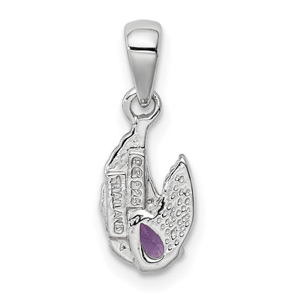 Sterling Silver Amethyst Wing Pendant