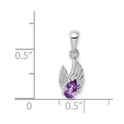 Sterling Silver Amethyst Wing Pendant